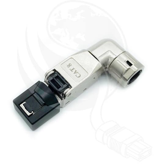 Cat-8-Field-Termination-Plug-STP-TF-Angled-2 Copper Field Plugs – Tool-Free – STP Cat 8 Angled – Model 03 - تصویر 1