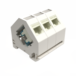 Keystone Jack Adapter for DIN Rail 45 Deg Plastic