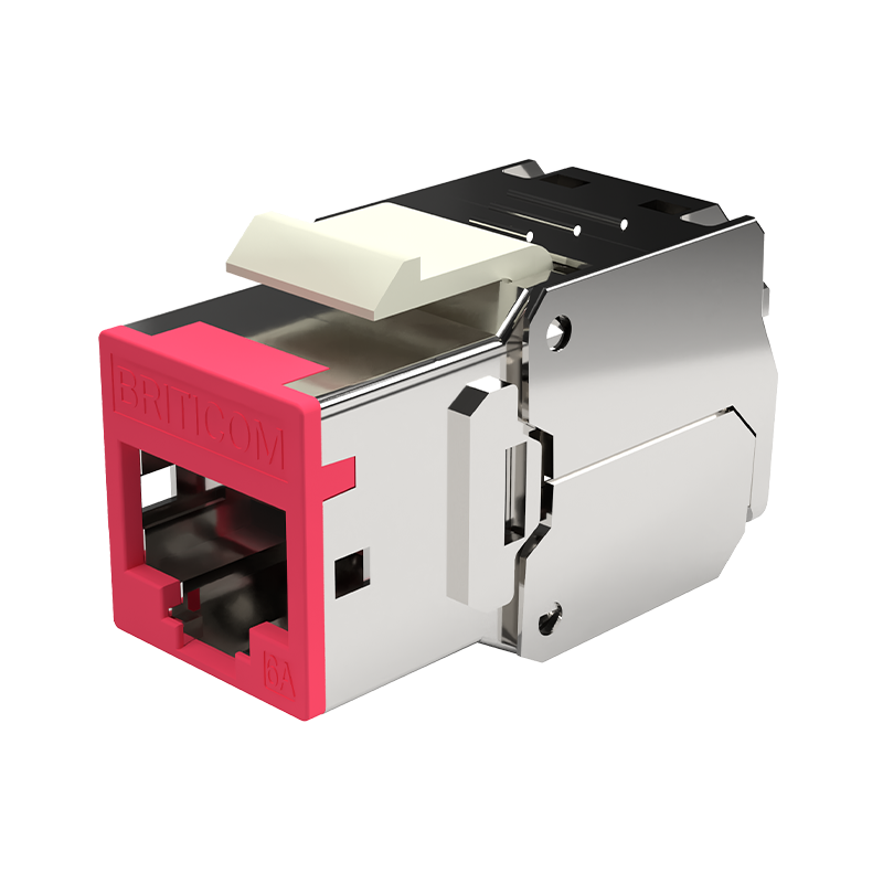 KSJ_Clip-Metal-Fr Cat 6A Keystone Jack STP Tool-Free Colour Clipped - تصویر 1