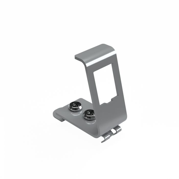 DIN Rail Adapter for Keystone Modules Stainless Steel – 1 Port - Image 1