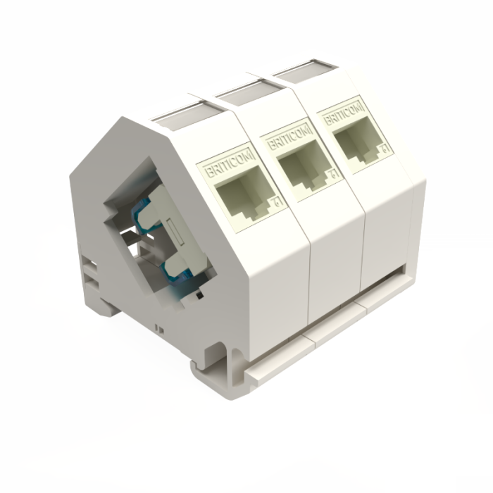 Keystone Jack Adapter for DIN Rail 45 Deg Plastic - Image 1