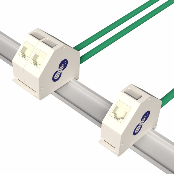 Keystone Jack Adapter for DIN Rail 45 Deg Plastic - Image 3