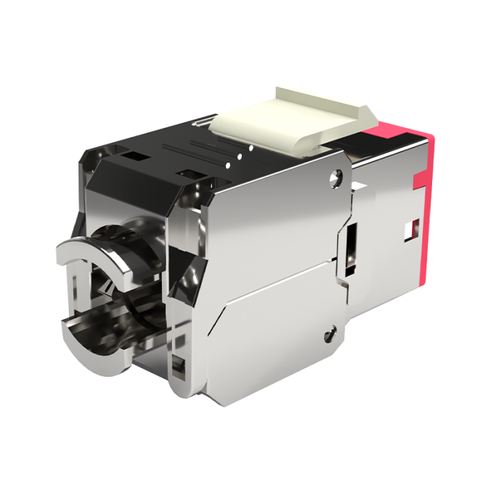 Cat 6A Keystone Jack STP Tool-Free Colour Clipped - Image 3