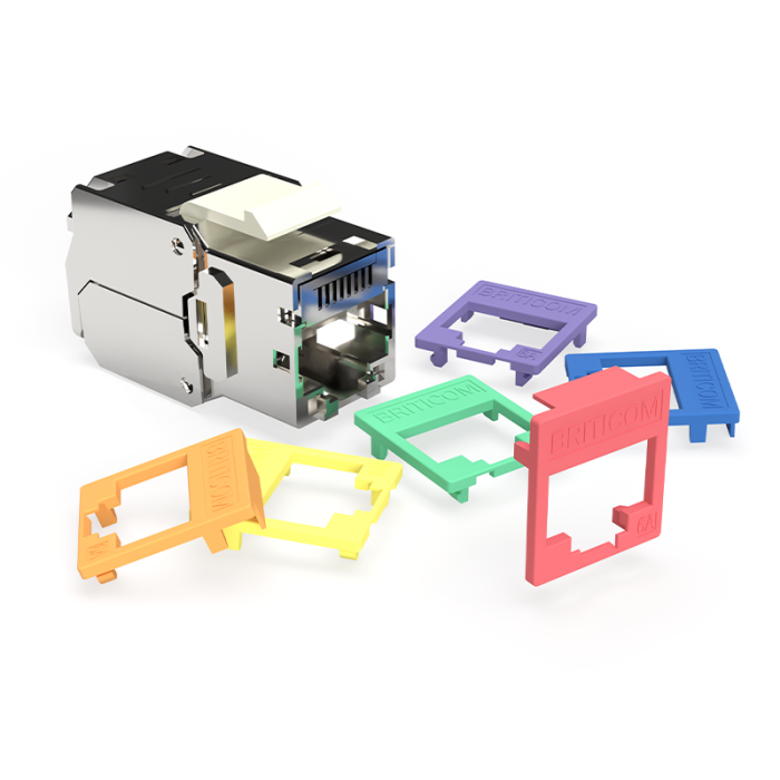 Cat 6A Keystone Jack STP Tool-Free Colour Clipped - Image 2