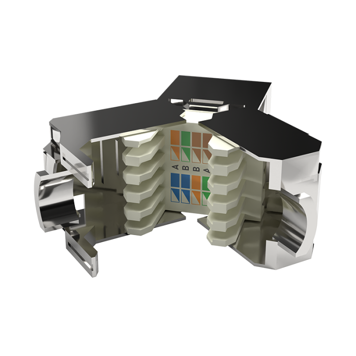 Cat 7 Keystone Jack – STP Tool-Free 180° - Image 3